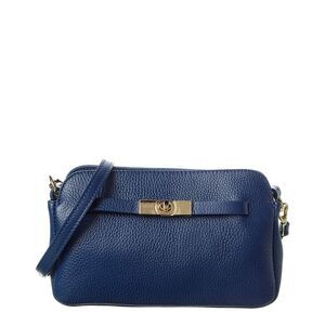 Italian Leather Crossbody, Blue